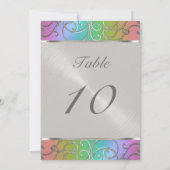 キンセアニェラレインボーと銀のフィリグリーの渦巻き 招待状 (裏面)