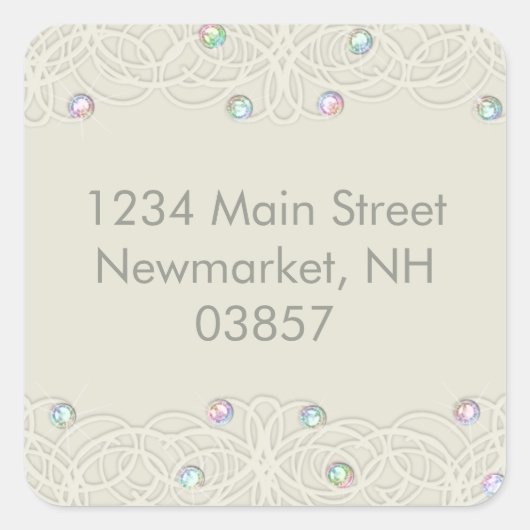 キンセアニェラレインボークリスタルスパークルアンドレース スクエアシール (正面)