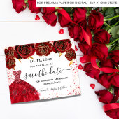 キンセアニェラレッドドレス白の予算は日付を保存 チラシ