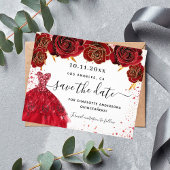 キンセアニェラレッドドレス白の予算は日付を保存 チラシ