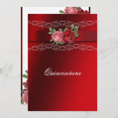 キンセアニェラレッドピンクローズレッドサテン招待状 招待状 (正面/裏面)