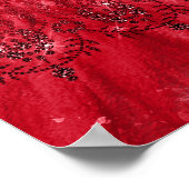 キンセアニェラレッドホワイトグリッタードレスウェルカム ポスター (角)