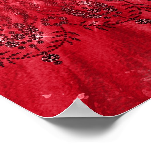 キンセアニェラレッドホワイトグリッタードレスウェルカム ポスター (角)