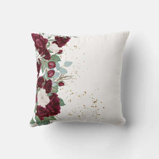 キンセアニェラレッドローズミパーソナライズされたクリンスアノス クッション (裏面)