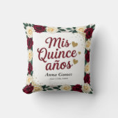 キンセアニェラレッドローズミパーソナライズされたクリンスアノス クッション (正面)