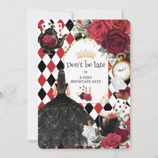 キンセアニェラレッドローゼスフローラアリスinワンダーランド 招待状 (裏面)