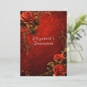 キンセアニェラレッドローゼス金ゴールドフィリグリー 招待状 (スタンド正面)