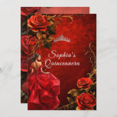 キンセアニェラレッドローゼズアンドガウンクラウン 招待状 (正面/裏面)