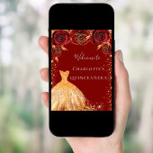 キンセアニェラレッド金ゴールドグリッタードレスフローラ歓迎 ポスター