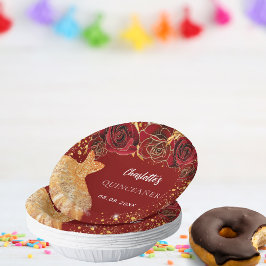 キンセアニェラレッド金ゴールドグリッタードレスフローラ ペーパーボウル