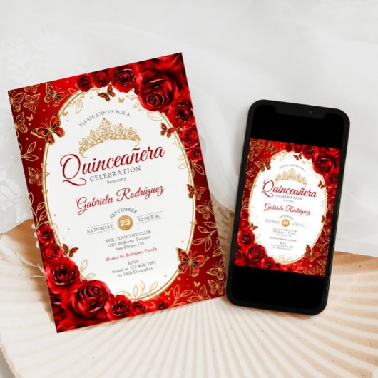 キンセアニェラレッド金ゴールドシエレガントック 招待状