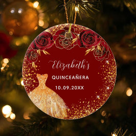 キンセアニェラレッド金ゴールドドレス名glam セラミックオーナメント