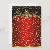 キンセアニェラレッド金ゴールドブラックバースデーパーティー 招待状 (裏面)