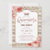 キンセアニェラヴィンテージバラフローラ誕生日 招待状 (正面)
