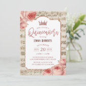 キンセアニェラヴィンテージバラフローラ誕生日 招待状 (スタンド正面)