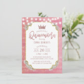 キンセアニェラヴィンテージピンクミュージック15誕生日 招待状 (スタンド正面)