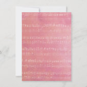 キンセアニェラヴィンテージピンクミュージック15誕生日 招待状 (裏面)