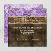 キンセアニェラヴィンテージフォトカードスターパープル 招待状 (正面/裏面)