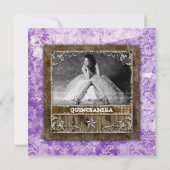 キンセアニェラヴィンテージフォトカードスターパープル 招待状 (裏面)