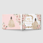 キンセアニェラヴィンテージ赤面ピンクフローラシャンパン ゲストブック (全面)