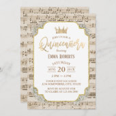 キンセアニェラヴィンテージ音楽15誕生日 招待状 (正面/裏面)