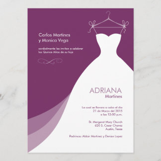 キンセアニェラヴェスティドプルプラインヴィタシオネス 招待状