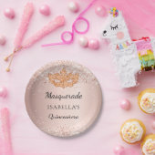 キンセアニェラ仮装バラ金ゴールドグリッターパーティー ペーパープレート (パーティー)