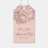 キンセアニェラ仮装パーティーバラ金ゴールドピンク ギフトタグ (正面)