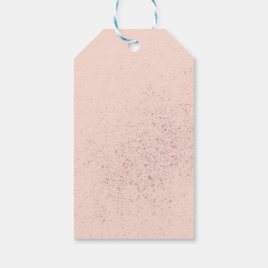 キンセアニェラ仮装パーティーバラ金ゴールドピンク ギフトタグ (裏面)