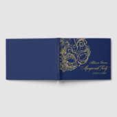 キンセアニェラ仮装パーティー金ゴールドブルー ゲストブック (全面)