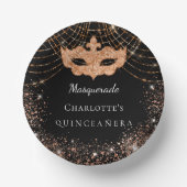 キンセアニェラ仮装ブラック金ゴールドグリッター ペーパーボウル (正面)
