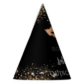 キンセアニェラ仮装ブラック金ゴールドマスク名 パーティーハット (左)