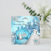 キンセアニェラ仮装マジカルプリンセスブルーティール（緑がかった色） 招待状 (スタンド正面)