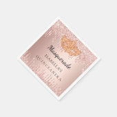 キンセアニェラ仮装マスクバラ金ゴールドグリッター スタンダードカクテルナプキン (角)