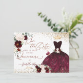 キンセアニェラ保存ザデイトグリーンフェイクグリッターガウン 招待状 (スタンド正面)