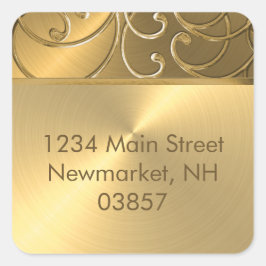 キンセアニェラ全金ゴールドフィリグリー縁ど旋回 スクエアシール