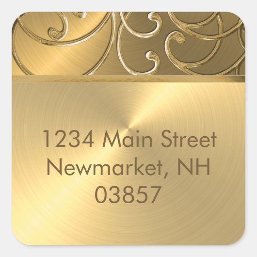 キンセアニェラ全金ゴールドフィリグリー縁ど旋回 スクエアシール (正面)