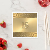 キンセアニェラ全金ゴールドフィリグリー縁ど旋回 スタンダードカクテルナプキン (インサイチュ)