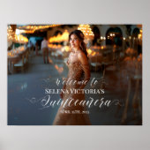 キンセアニェラ写真歓迎サインエレガント書 ポスター (正面)