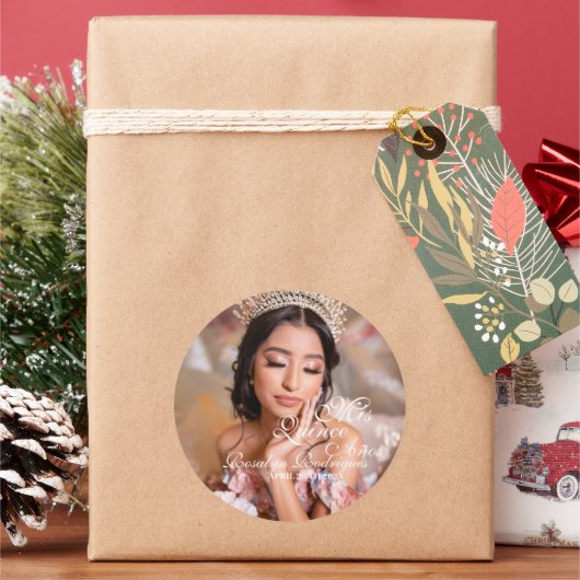 キンセアニェラ台本写真15誕生日 ラウンドシール (クリスマス)