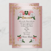 キンセアニェラ大招待15誕生日 エレガント 招待状 (正面/裏面)