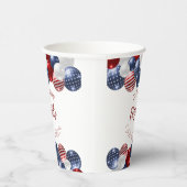 キンセアニェラ愛国米国赤白青国旗 紙コップ (右)