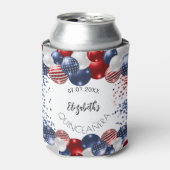 キンセアニェラ愛国米国赤白青国旗 缶クーラー (缶正面)