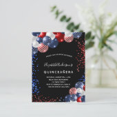 キンセアニェラ愛国黒青白バルーン インビテーションポストカード (スタンド正面)