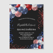 キンセアニェラ愛国黒青白バルーン マグネット招待状 (正面)