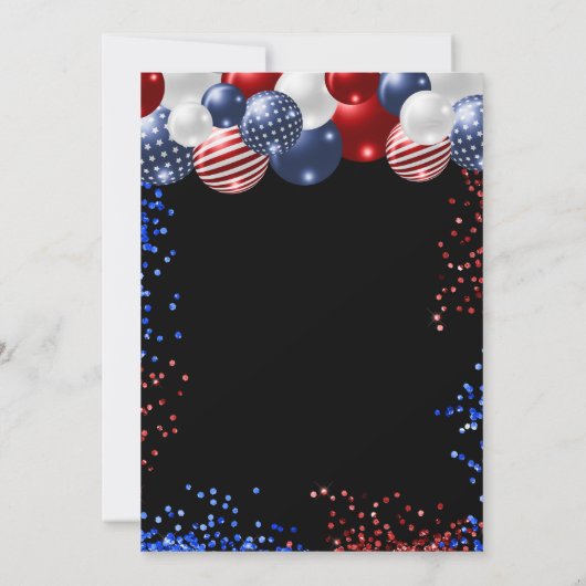 キンセアニェラ愛国黒青白バルーン 招待状 (裏面)