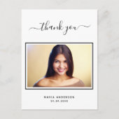 キンセアニェラ感謝していユーカスタム写真白黒 ポストカード (正面)