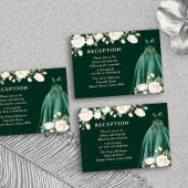 キンセアニェラ披露宴プリンセスドレスバラグリーン エンクロージャーカード