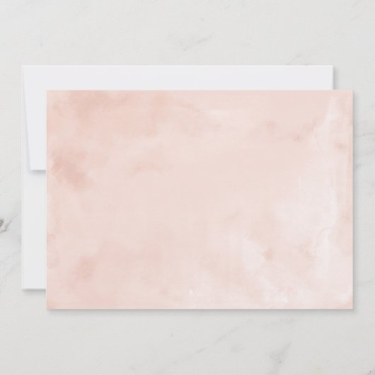 キンセアニェラ招待状ゴールドフォイルピンク赤面ガウン 招待状 (裏面)