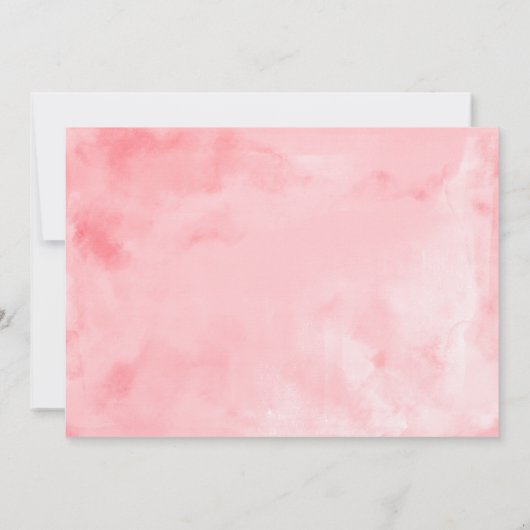 キンセアニェラ招待状ゴールドフォイルホットピンクガウン 招待状 (裏面)